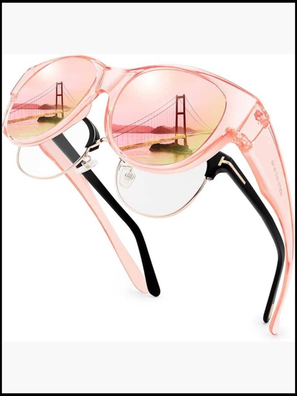 Polarized Fit Over Sunglasses, TR90 Frame, UV400 Protection, Cat Eye